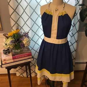 High neck scarf dress.